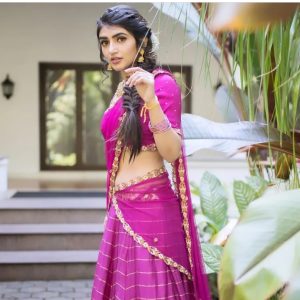 Sree Leela In Pink Half Saree